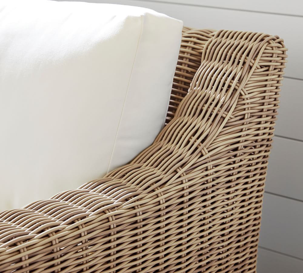 Huntington AllWeather Wicker Slope Arm Outdoor Sofa Pottery Barn