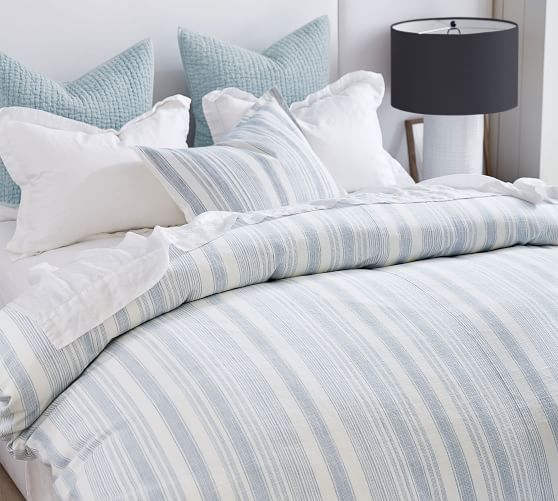 Hawthorn Striped Cotton Duvet Cover, Twin Duvet Covers Pottery Barn
