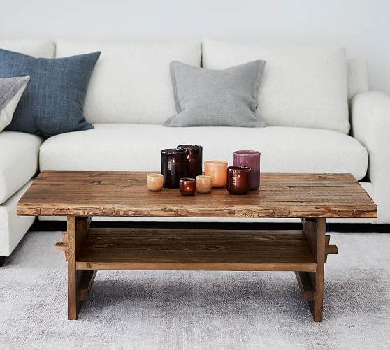 Easton 50 Reclaimed Wood Coffee Table, Wooden Repurposed Coffee Table