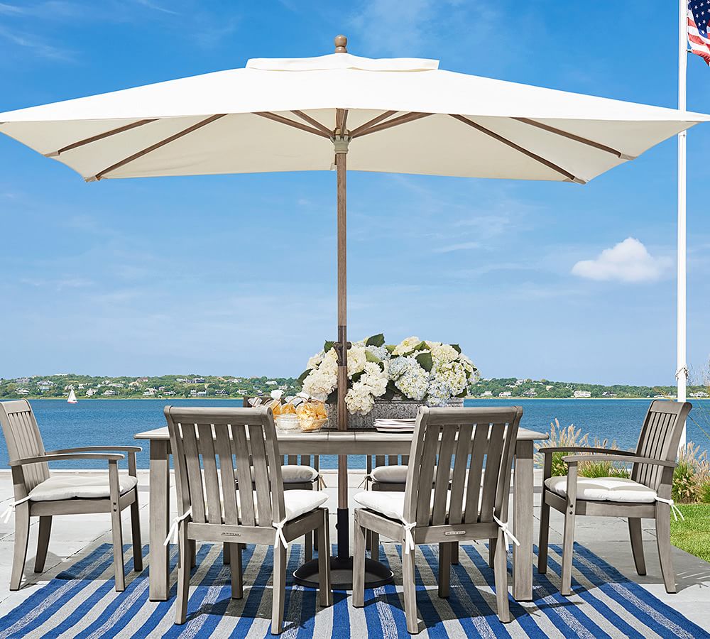 Chatham Indoor/Outdoor FSC® Mahogany Extending Dining Table Pottery Barn