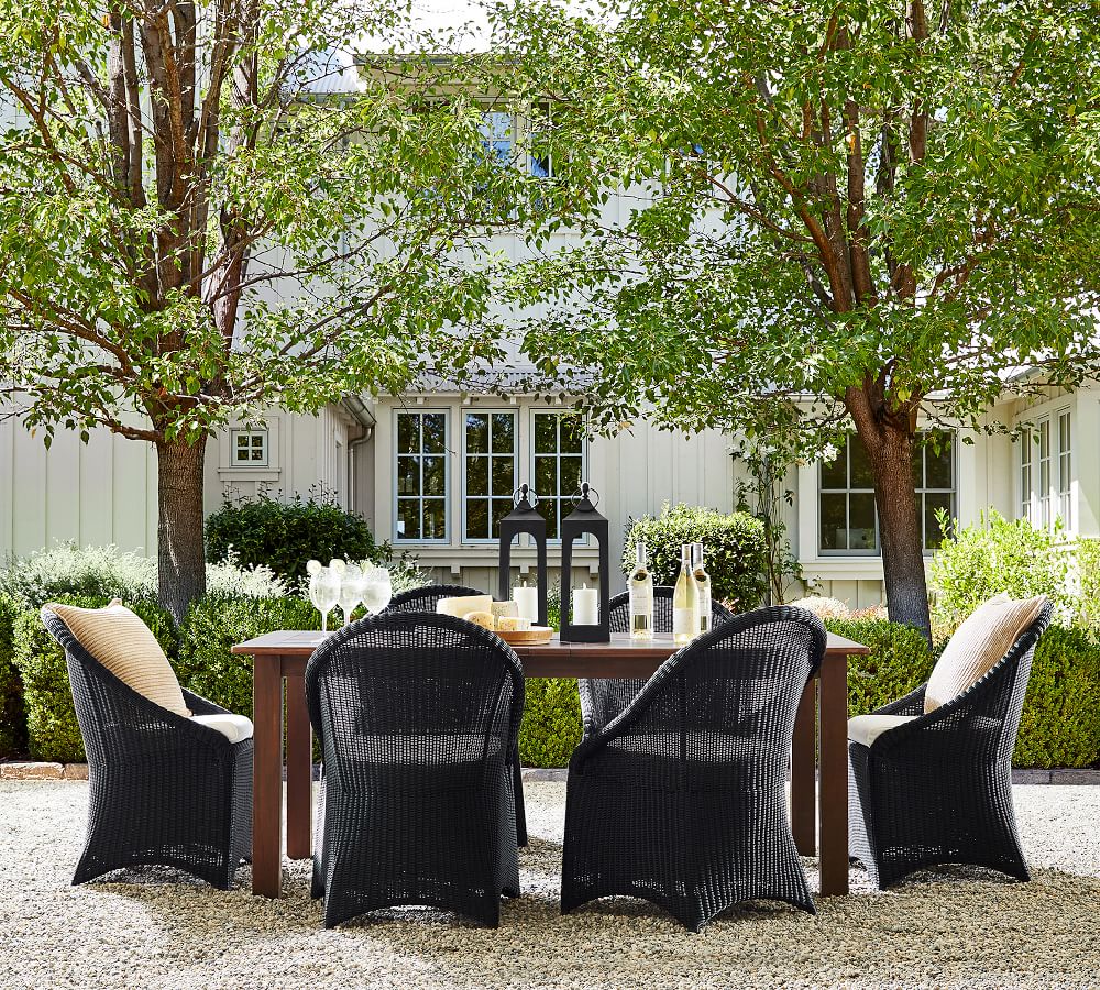 Palmetto Indoor/Outdoor AllWeather Wicker Dining Chair, Black