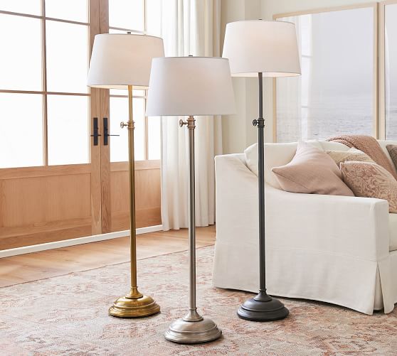 Chelsea Metal Adjustable Floor Lamp, Column Floor Lamp Shade Replacement Cost