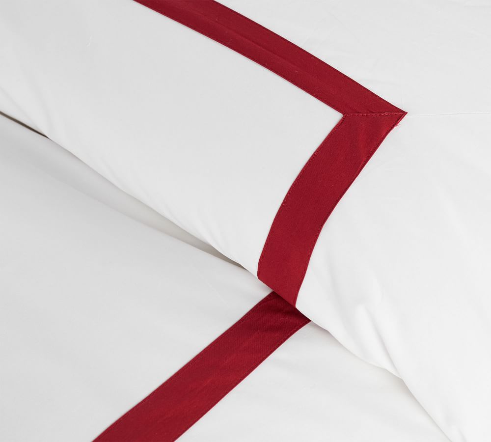 Banded 400ThreadCount Organic Percale Duvet Cover Pottery Barn