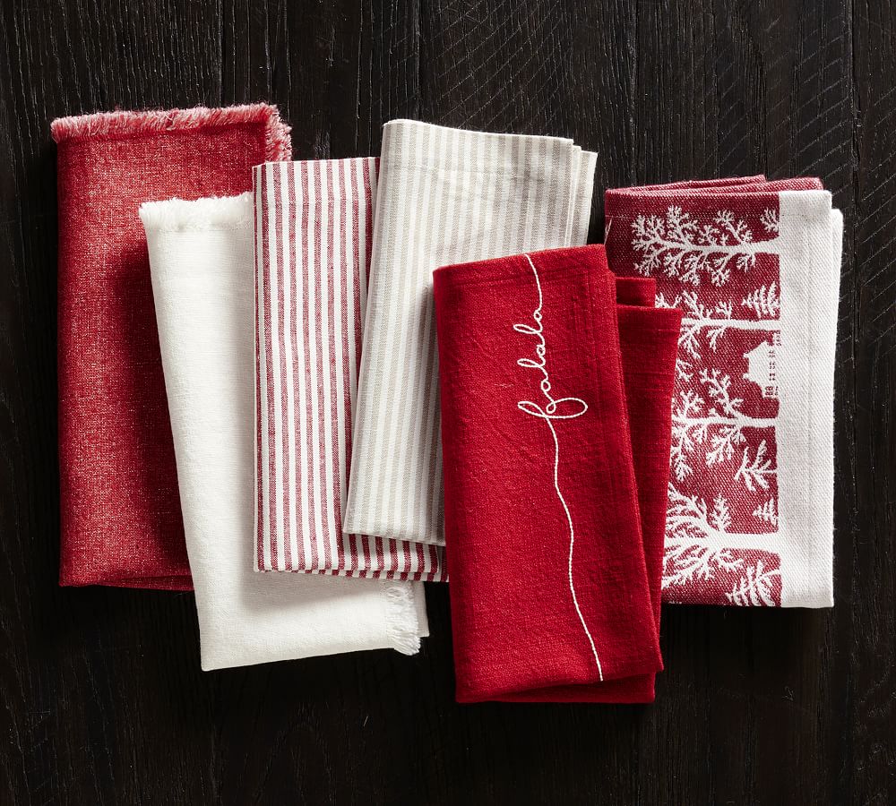 Wheaton Striped Linen/Cotton Napkins Pottery Barn