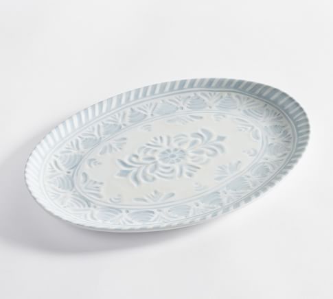 Chambray Tile Melamine Dinnerware Collection | Pottery Barn