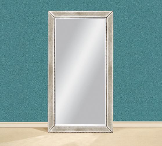 Beveled Glass Beaded Rectangular Wall Mirror Large Pottery Barn Beveled Glass Beaded Rectangular Wall, Large Rectangle Wall Mirror