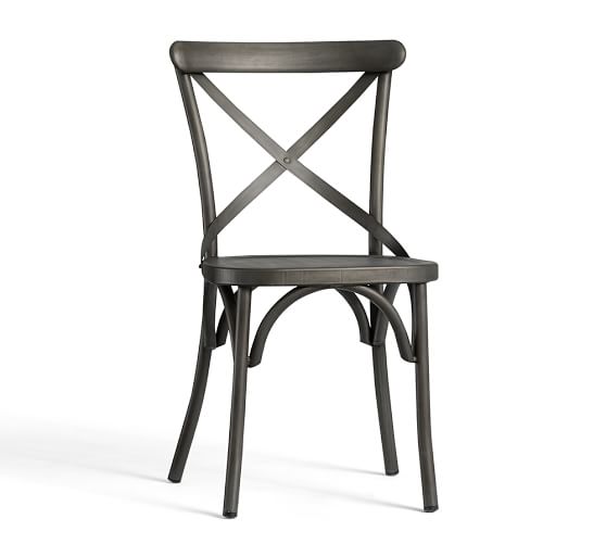 X Back Indoor Outdoor Bistro Chair, Outdoor Metal Bistro Chairs