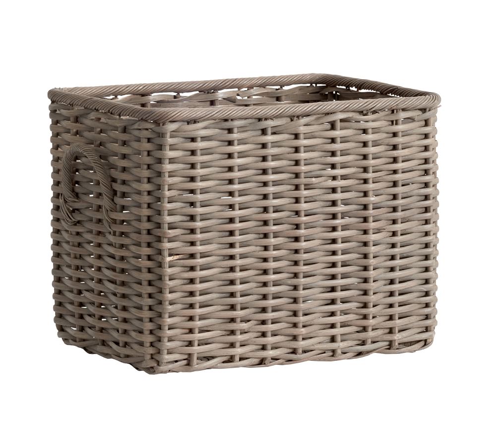 Aubrey Woven Storage Basket Collection Gray Pottery Barn