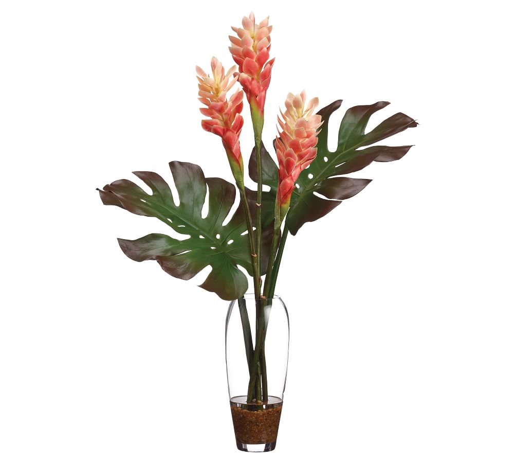 Faux Hawaiian Ginger Arrangement Pink Pottery Barn