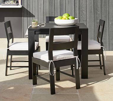 Malibu 36" Metal Square Dining Table, Black | Pottery Barn