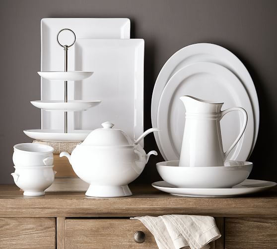 white porcelain serving platter