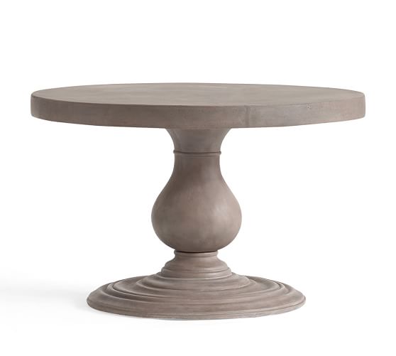 Geneva Indoor Outdoor 48 Concrete, 48 Round Outdoor Pedestal Table