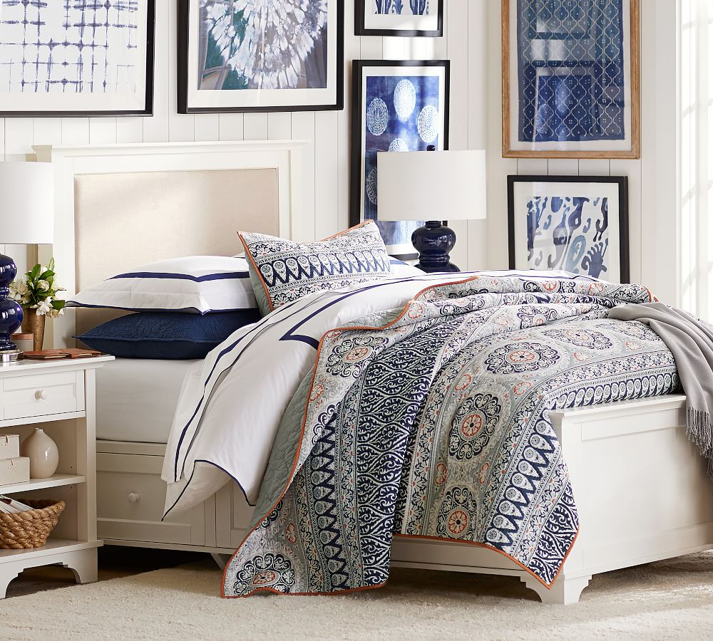 Banded 400ThreadCount Organic Percale Duvet Cover Pottery Barn