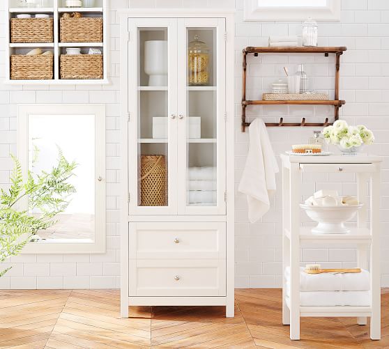 Living and Hallway Scandinavian Inspired One Drawer and Cabinet Bathroom Storage Sennen range by Elegant Brands suit Bedroom White Wooden and Freestanding