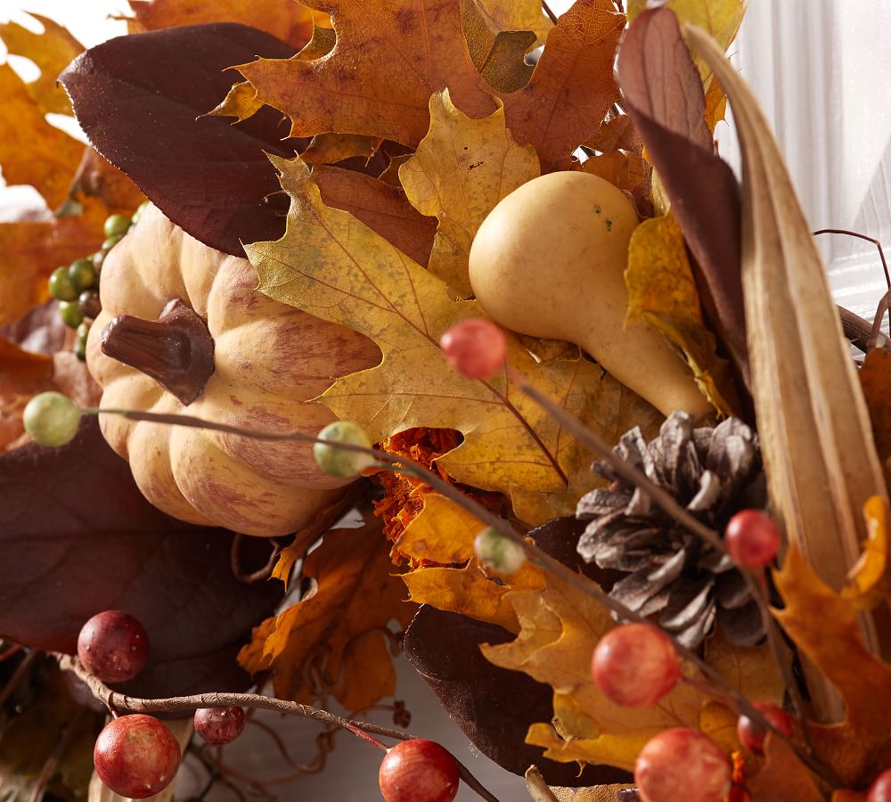 Dried Autumn Pumpkin Wreath Pottery Barn
