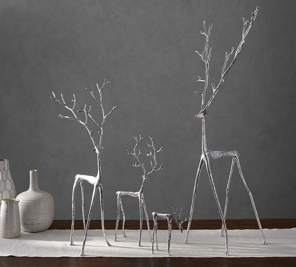 Sculpted Reindeer Object Antique Aluminum Decorative Objects