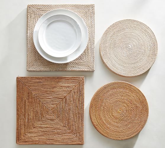 square plates on round chargers