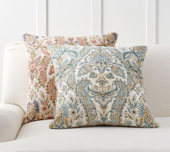 Pottery Barn 22”x22” Florentine Warm Paisley Pillow Cover New 