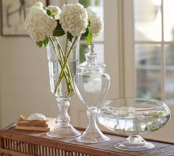 Clear Glass L Vase