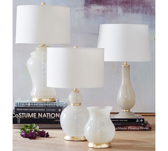 Piper Swirl Glass Candlestick Table Lamp Pottery Barn Piper Swirl Glass Candlestick Table, Candlestick Lamp Shade Replacement