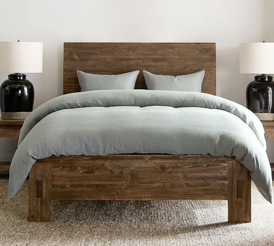 North Reclaimed Wood Platform Bed, Rustic Wood Bed Frame King