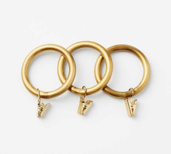 Gold, 38 mm Coideal 20 Pack Golden Curtain Rings Rustproof Metal Drape Loops Eyelets Open-Ended Home Kitchen Useage