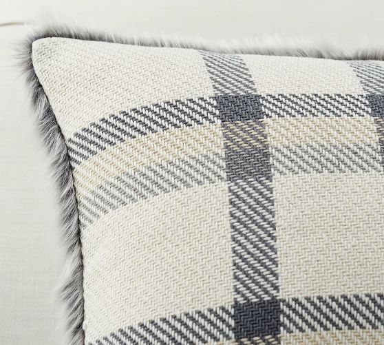 NWT Sold Out @ PBarn Nottingham Plaid Faux Back Pillow Covers Pottery Barn 