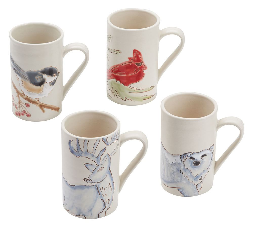 Arctic Forest Coffee Mug, Mixed Set of 4 Pottery Barn