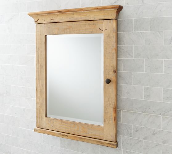 Mason Reclaimed Wood Recessed Medicine, Wood Framed Recessed Medicine Cabinet With Mirror