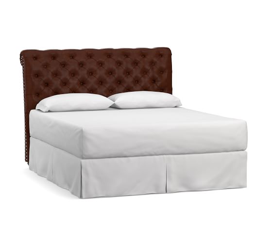 Chesterfield Leather Headboard, Cal King Leather Bed Frame