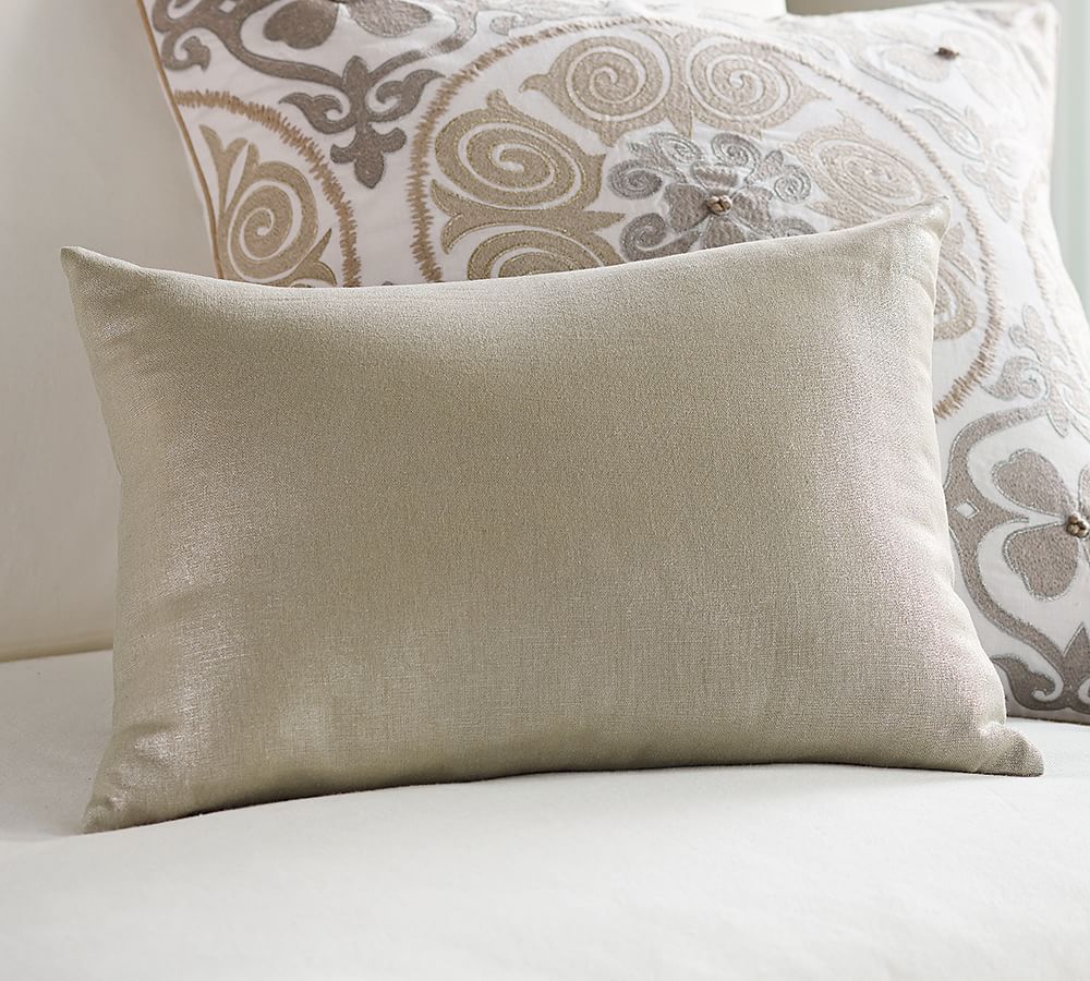 Metallic Boudoir Lumbar Pillow Cover Pottery Barn