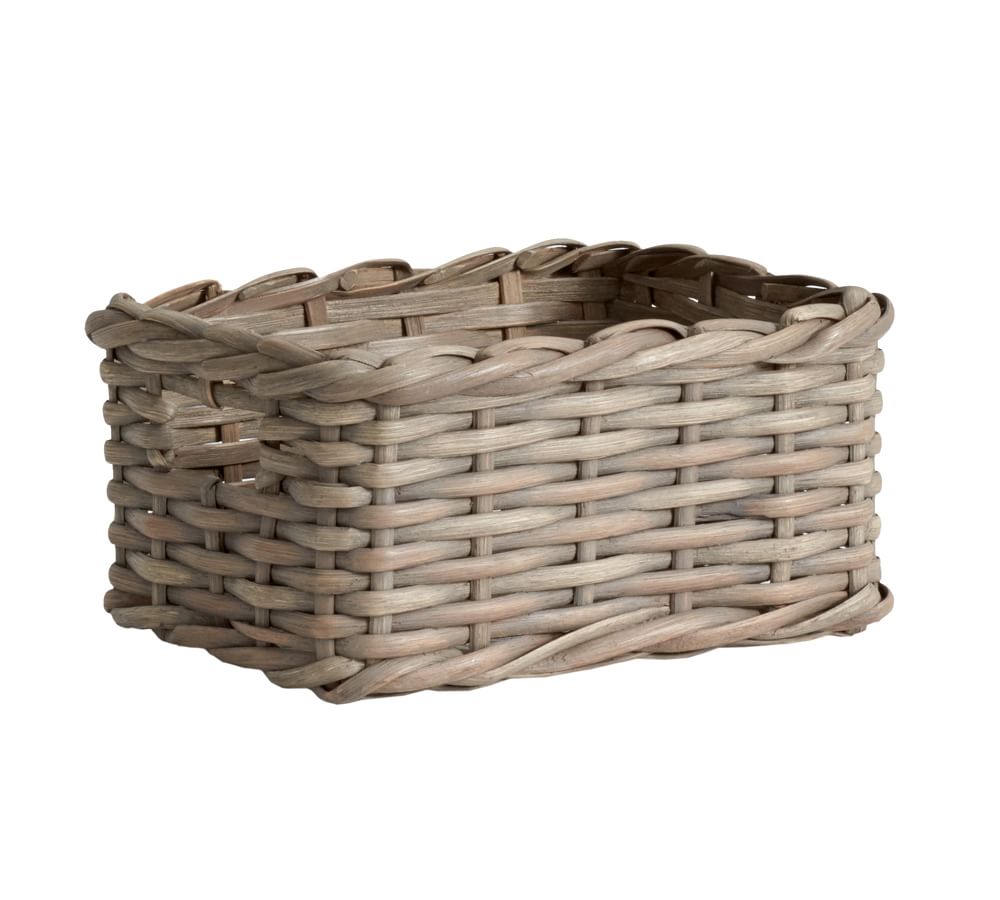 Aubrey Woven Storage Basket Collection Gray Pottery Barn