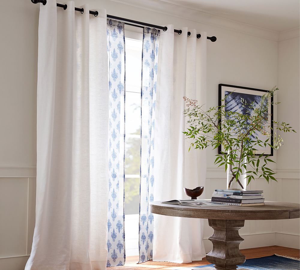 Emery Linen Grommet Blackout Curtain Pottery Barn