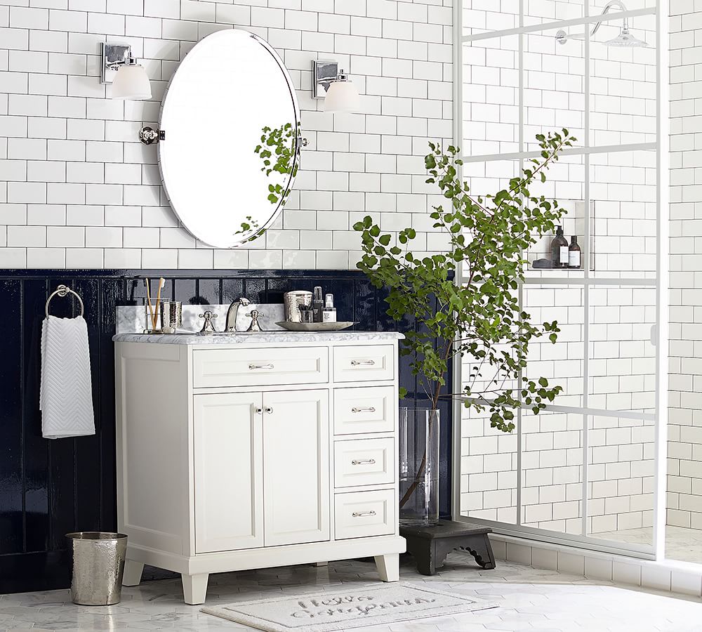 Kensington Pivot Oval Wall Mirror Pottery Barn