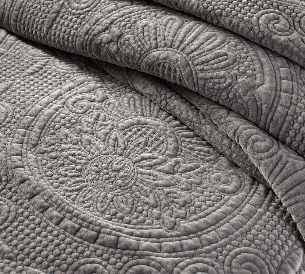 Velvet Medallion Quilt & Sham Velvet Bedding Pottery Barn