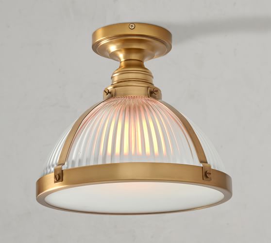 Custom Industrial Ribbed Glass Flush 