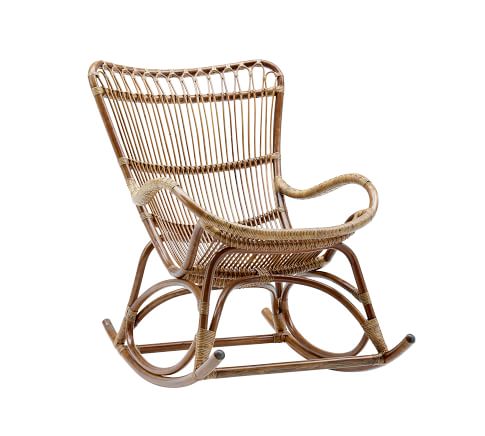 Monet Rattan Chair and Ottoman | Pottery Barn