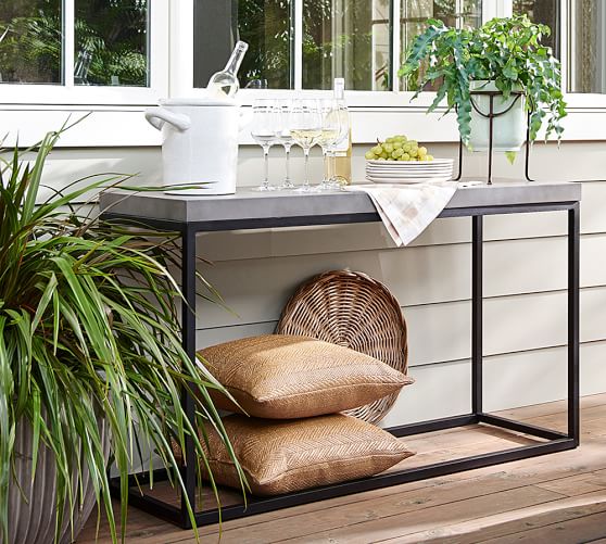 Sloan Indoor Outdoor Concrete Iron, Indoor Outdoor Sofa Table