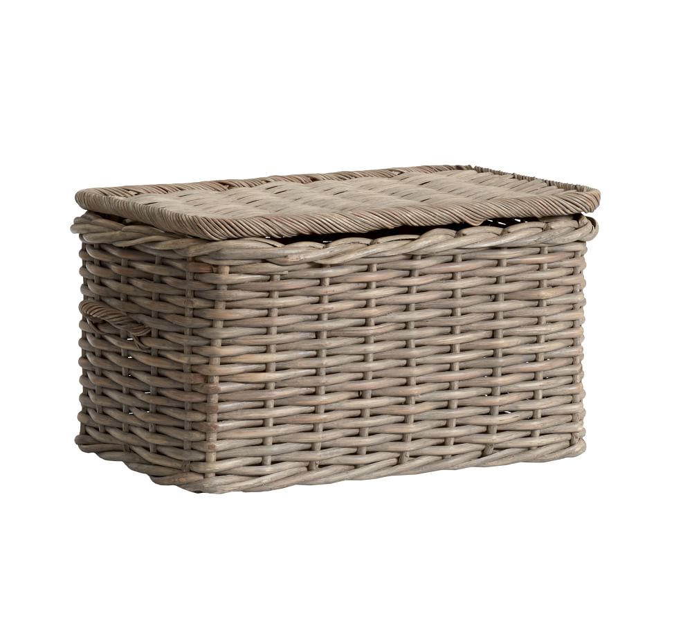 Aubrey Woven Storage Basket Collection Gray Pottery Barn