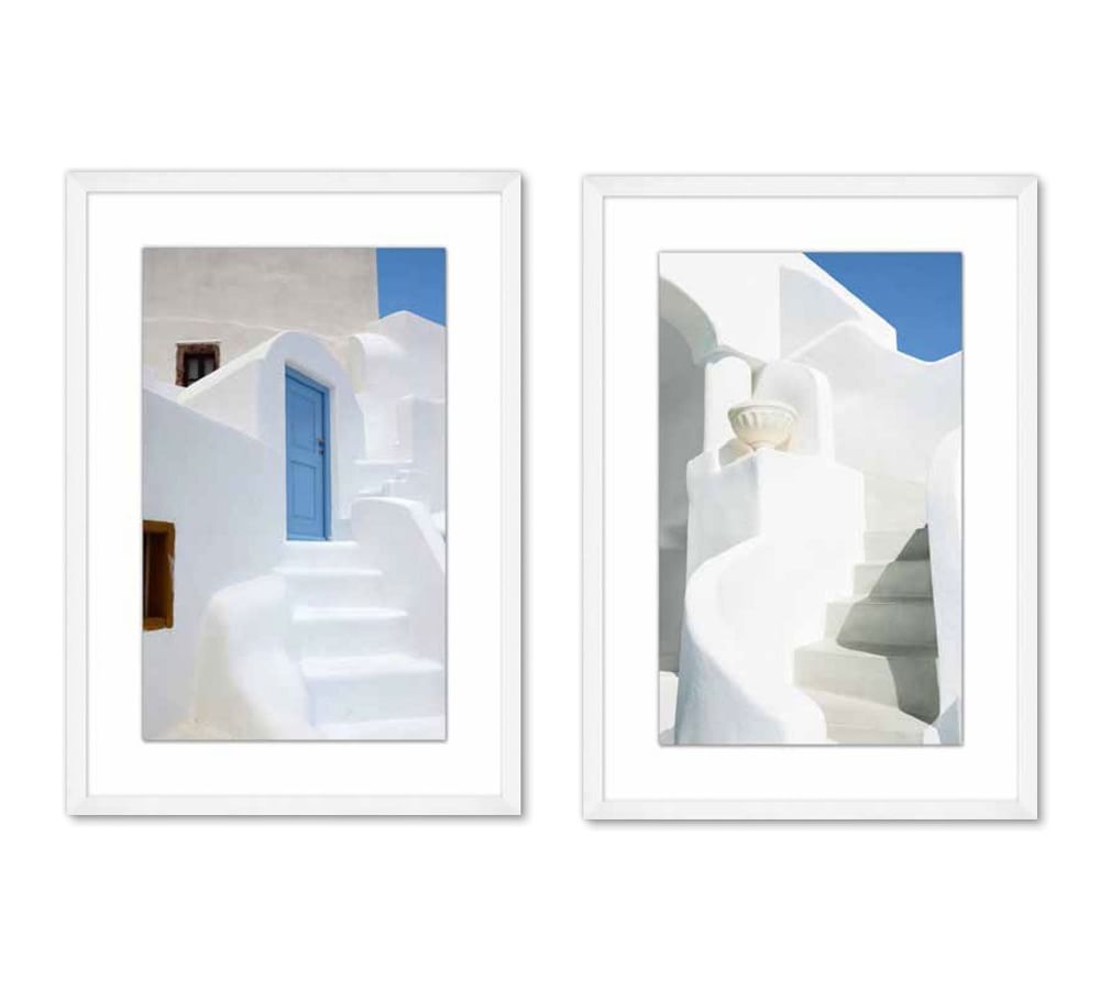Santorini Entryway Framed Wall Art | Travel Art Prints | Pottery Barn