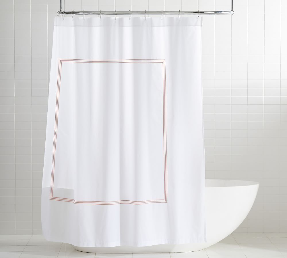 Grand Embroidered Organic Shower Curtain Pottery Barn