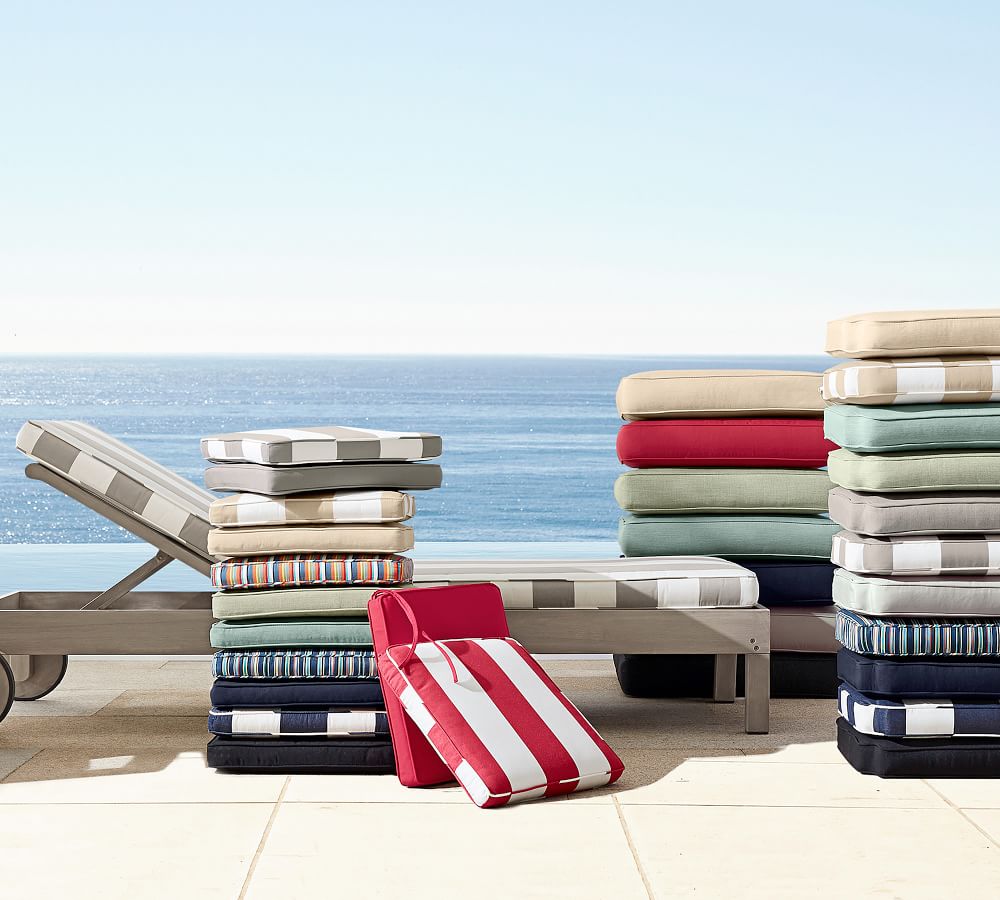 Piped Outdoor Chaise Cushion Pottery Barn