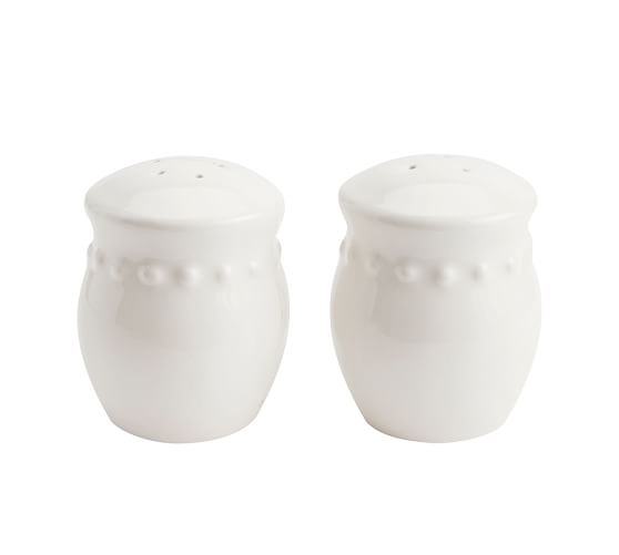 White/Gold Kate Aspen Dipped Ceramic Acorn Salt and Pepper Shakers