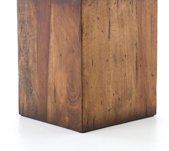 Handmade Rustic Solid Pine Wood Wooden Cube Side Lamp Table Sold Individually 