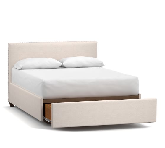 Raleigh Square Upholstered Low, Low Upholstered Bed Frame Queen