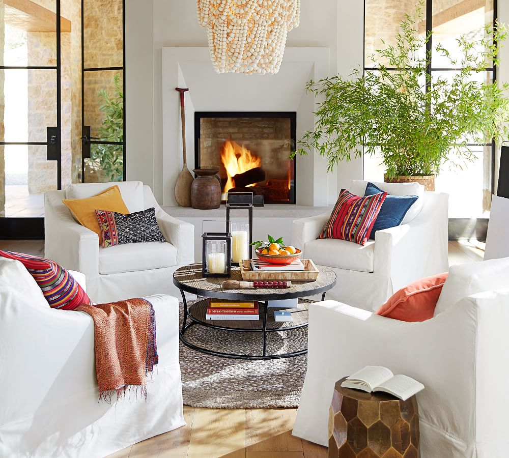 Bartlett 42.5" Round Reclaimed Wood Coffee Table Pottery Barn