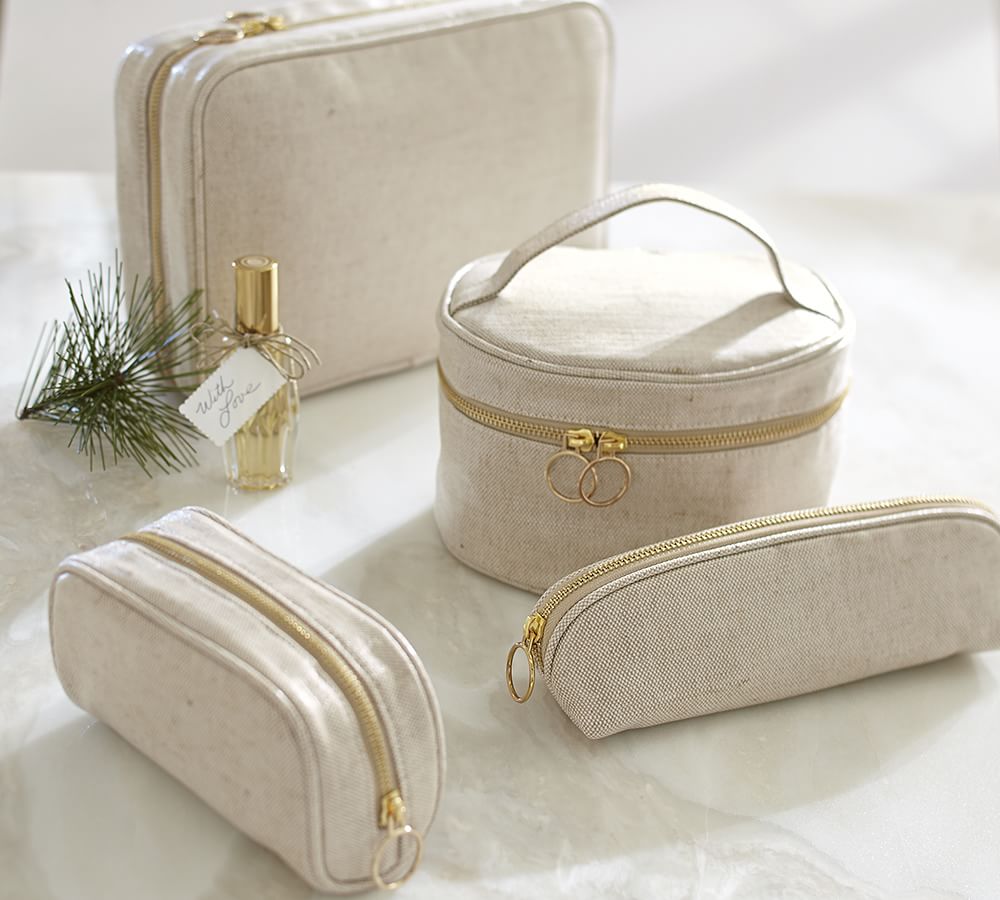 Shimmer Canvas Ultimate Makeup Bag Pottery Barn