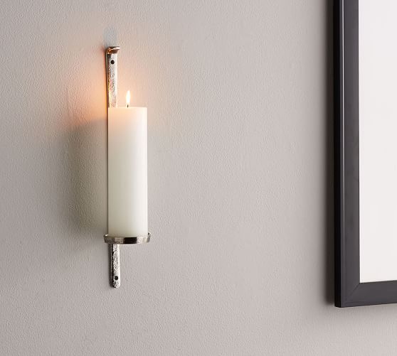 Artis Wall Mount Candle Holder Silver Pottery Barn - Silver Candle Wall Lights