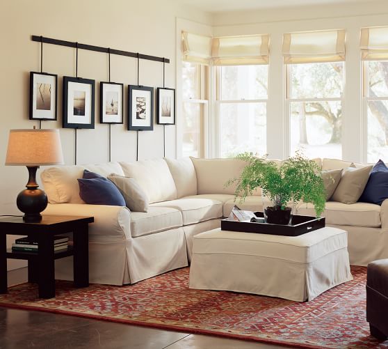 Pb Basic Sectional Component Slipcovers, Pottery Barn Slipcovered Sofa Cleaning Instructions