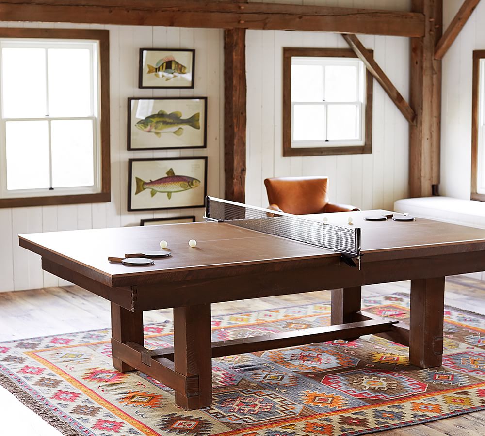 Benchwright Pool Table with Table Tennis Top Pottery Barn